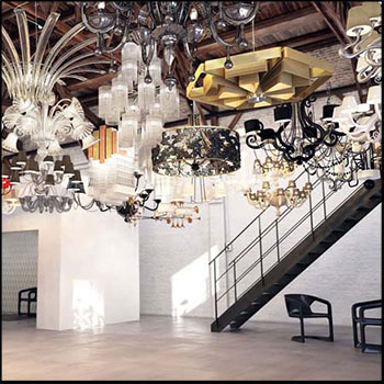 56款室内装饰摆件和吊灯素材之家精选3D模型