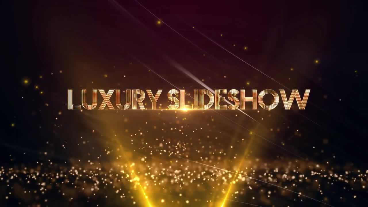 豪华幻灯片动画金色文字效果素材库精选AE模板