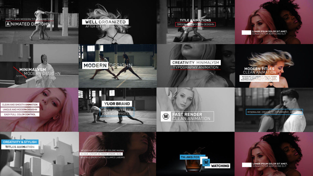 15个干净且富有创意全屏标题动画素材库精选AE模板