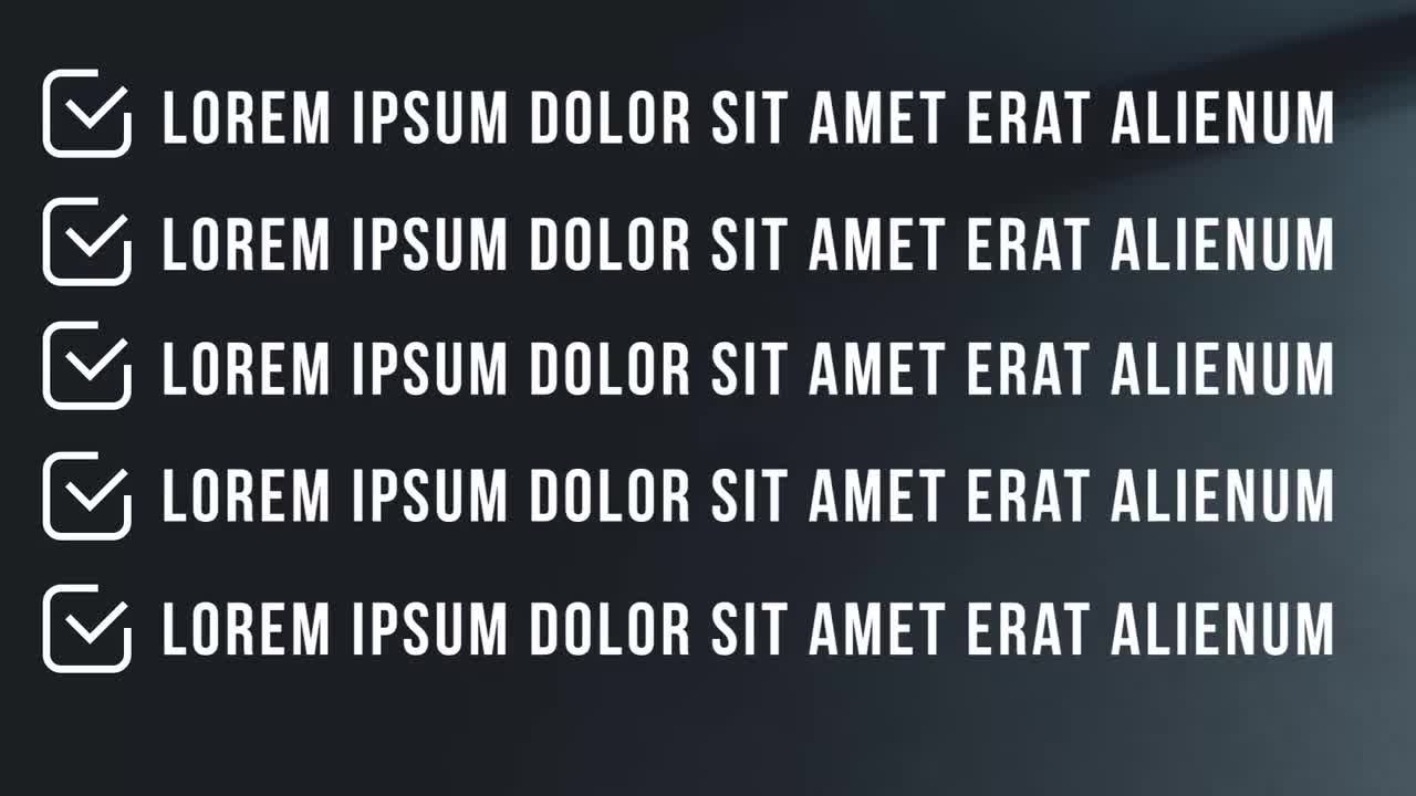 10个独特干净且富有创意的动画项目符号列表素材库精选AE模板
