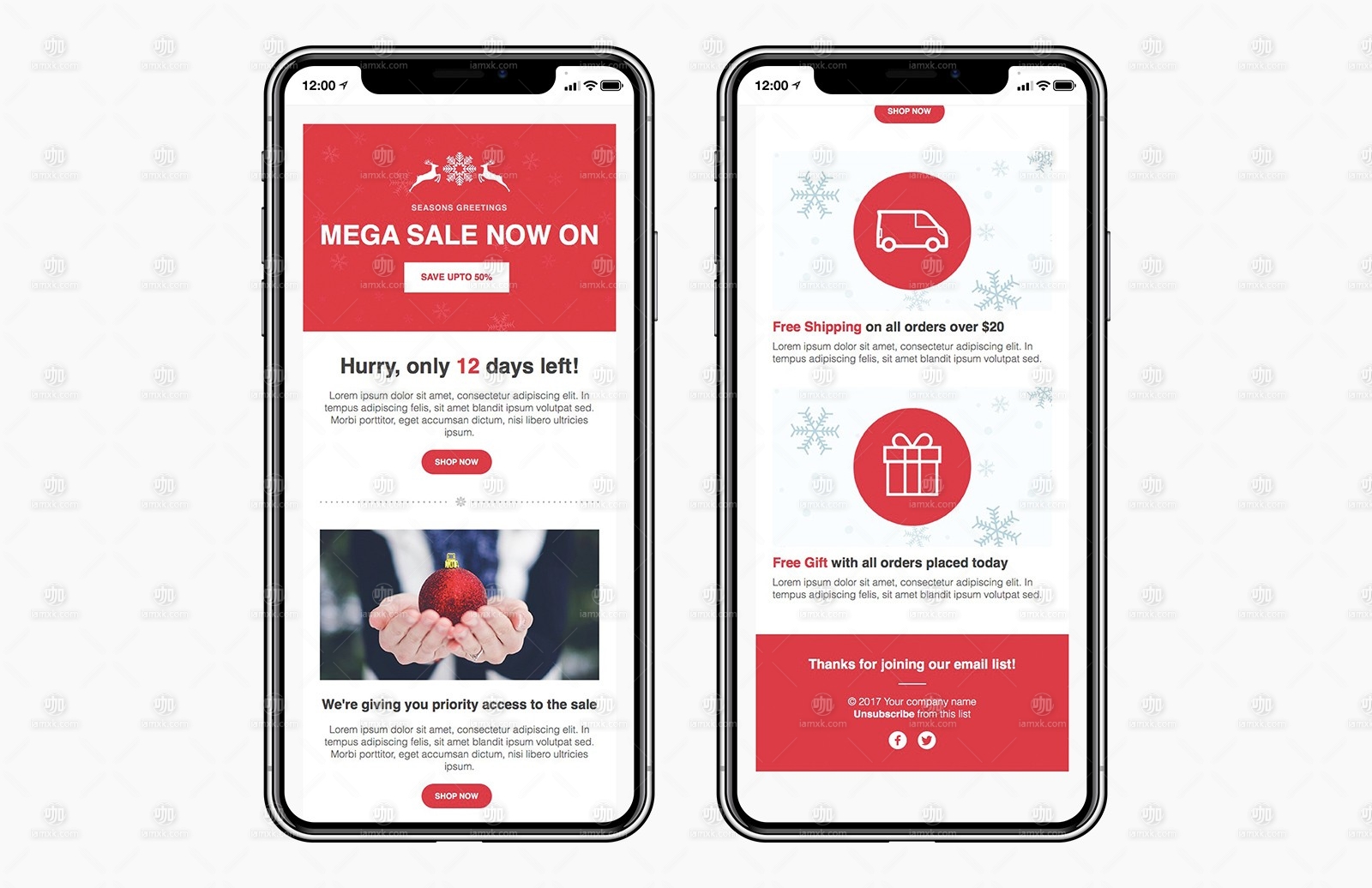 响应式圣诞/黑色星期五促销 EDM 邮件模板 Sale Responsive HTML Email Template插图(1)