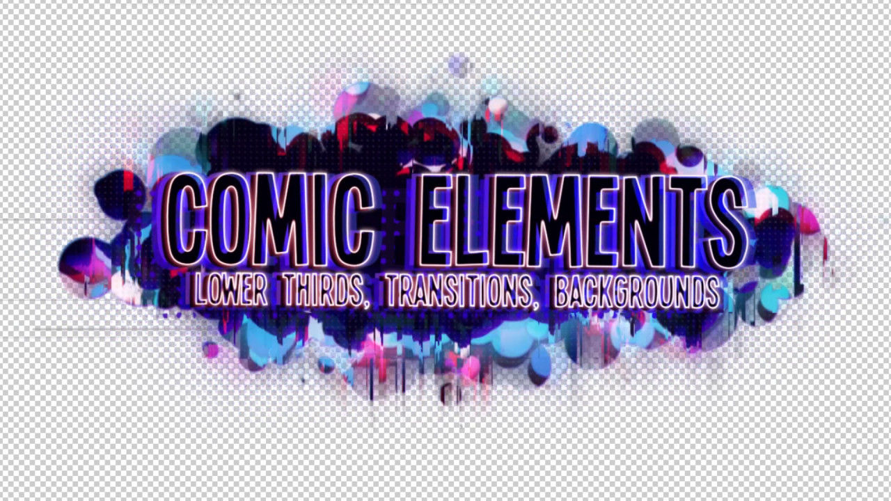 动画漫画元素文本字幕特效素材库精选AE模板
