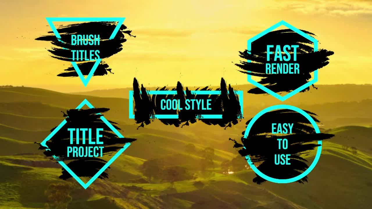 5组全屏画笔标题特效动画素材库精选AE模板