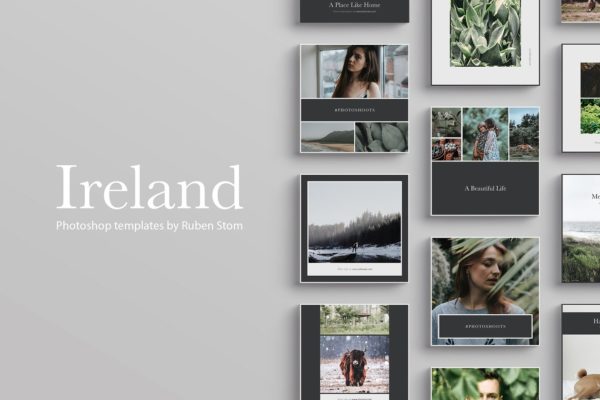 社交平台插图配图设计模板素材库精选 Ireland Social Media Templates