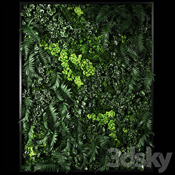现代绿色苔藓植物墙素材之家精选3D模型