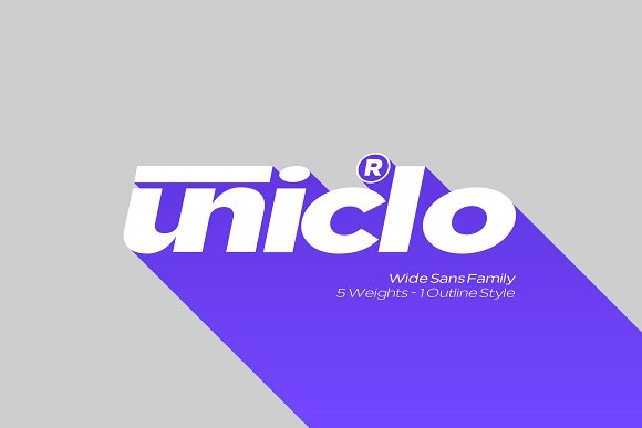 Uniclo Wide Sans Family Font插图