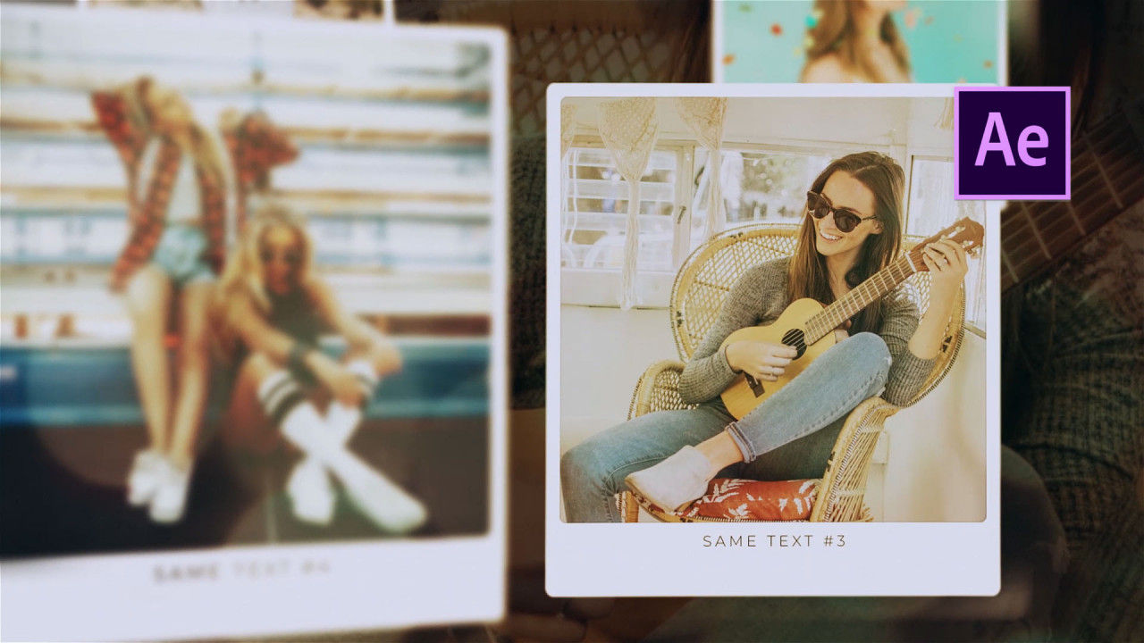 简洁精美的旅行照片幻灯片素材库精选AE模板