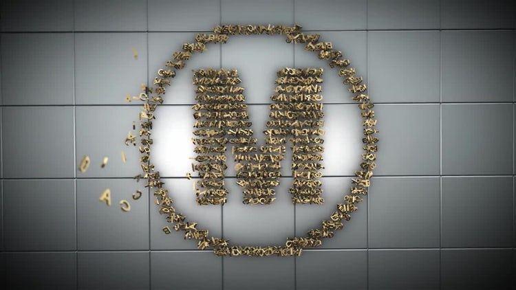 金色炫酷徽标动画ae模板