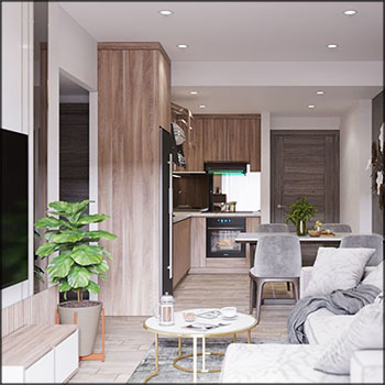 Kitchen现代客厅内部场景和厨房场景素材之家精选3D模型