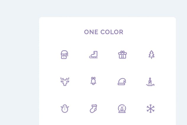 圣诞节&冬天主题UI图标素材 UICON – Christmas, Winter Icons Set插图(3)
