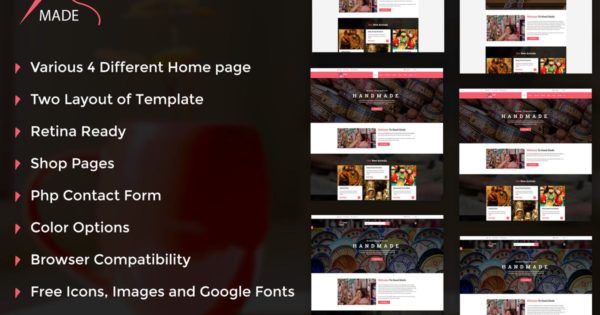 手工定制商品网上商城HTML模板素材库精选 Handicraft – Handmade Product Shop Template
