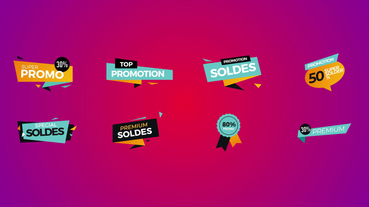 一个时尚的促销徽章效果素材库精选AE模板