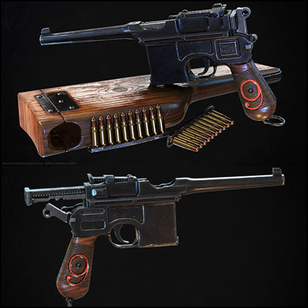 毛瑟C96手枪素材之家精选3D模型