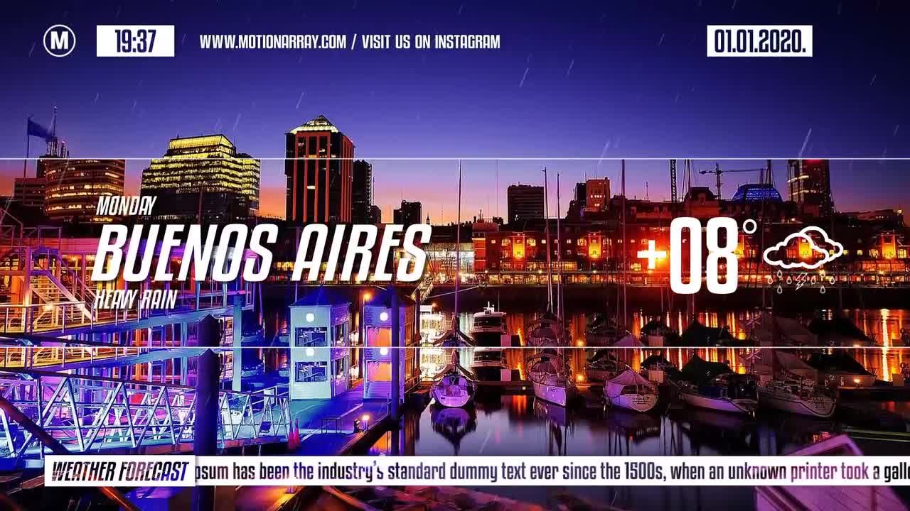 漂亮生动创意的动态天气预报素材库精选AE模板