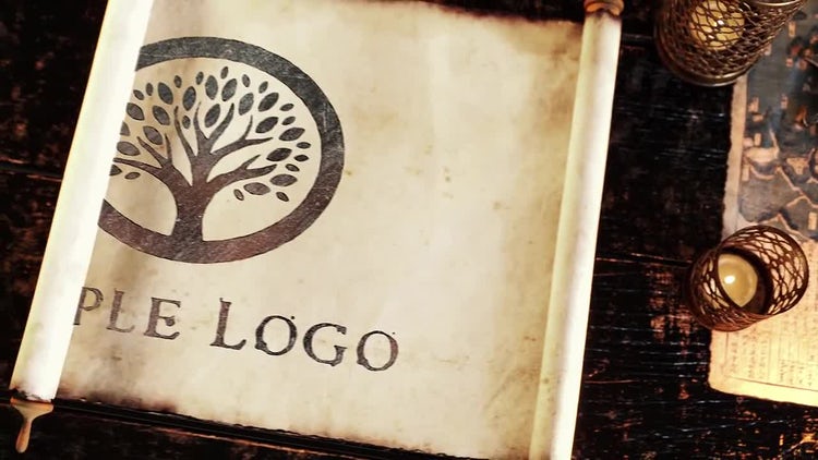 创意古老的羊皮纸徽标素材库精选AE模板