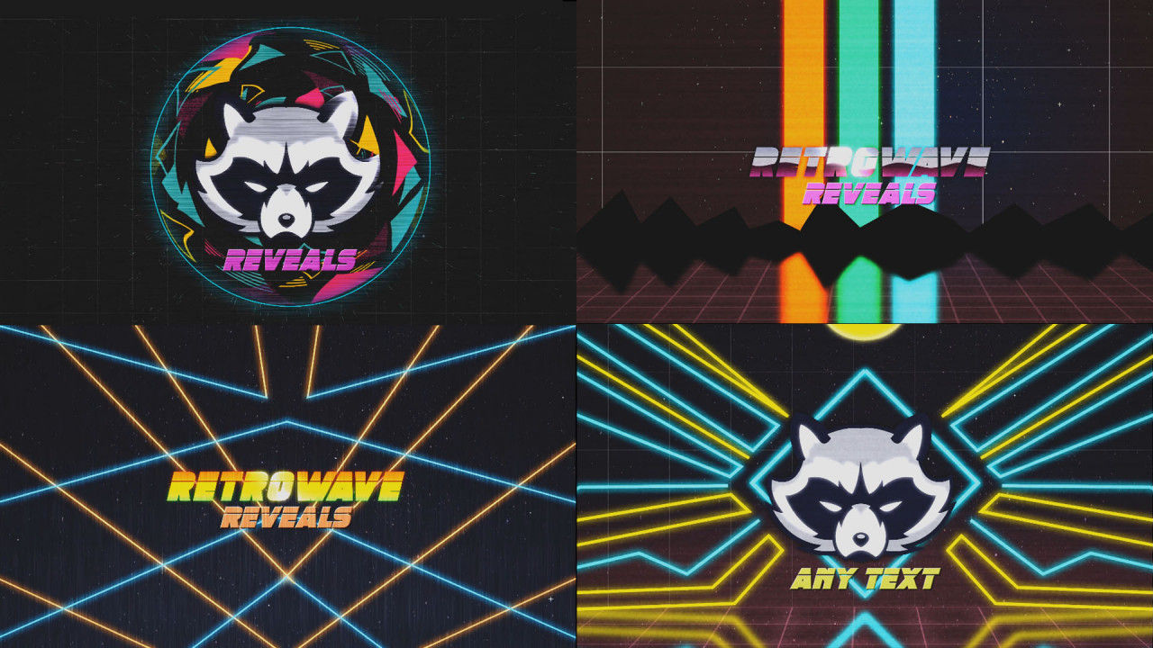 80年代的复古徽标显示套件素材库精选AE模板