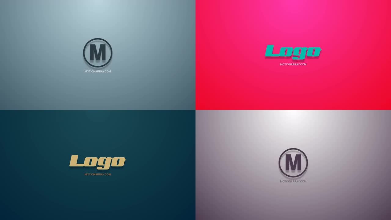 多功能简单形状logo展示动画素材库推荐PR模板