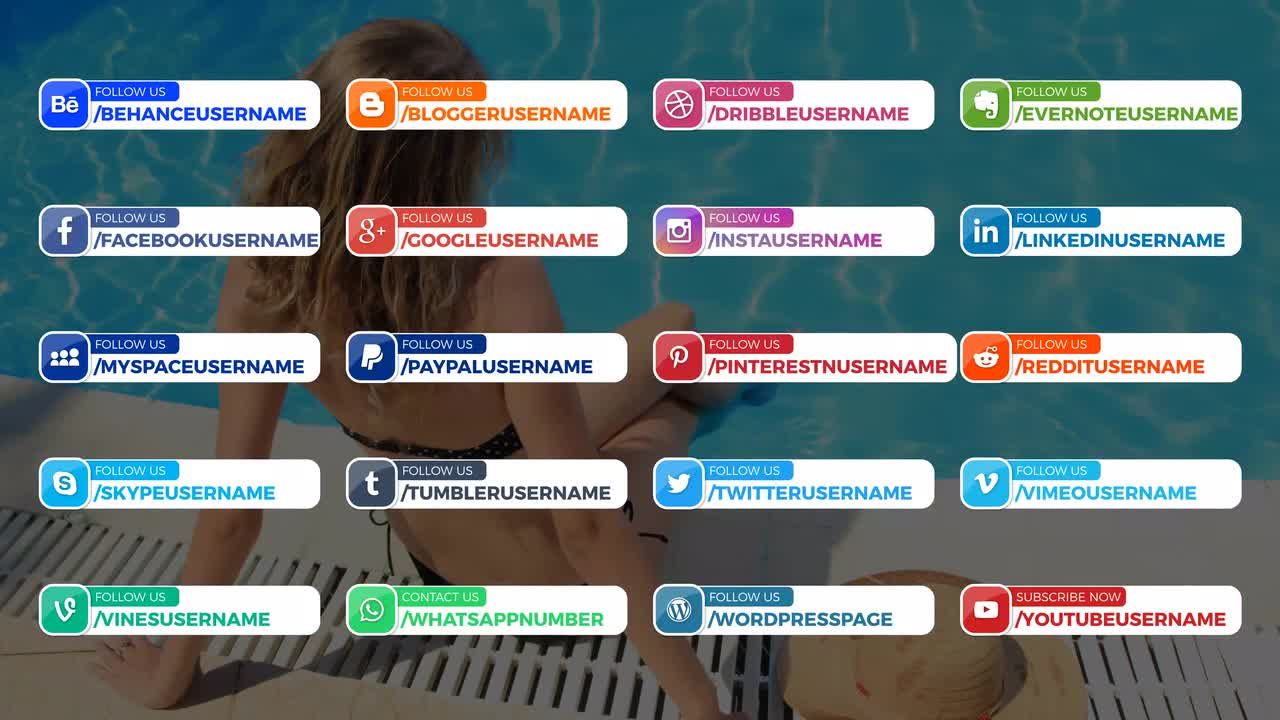 20个现代社交媒体下三分之一ae模板