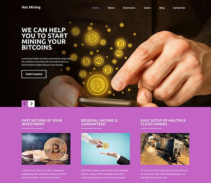 挖矿主题网站Joomla模板素材库精选 Hot Mining插图(5)