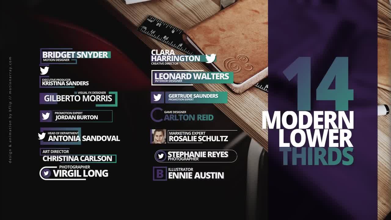 14个现代下三等分素材库精选AE模板