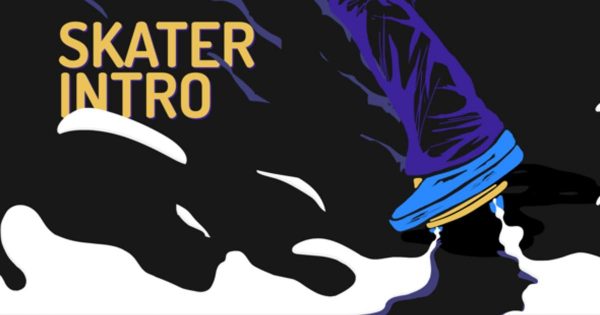 滑冰运动动画特效Logo演示素材库精选AE模板 Skater Intro