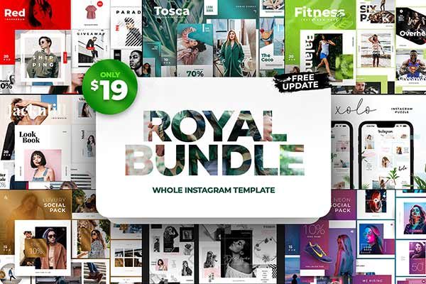 时尚高端的Instagram 社交媒体模板素材库精选合辑下载 Royal Instagram Bundle [psd]
