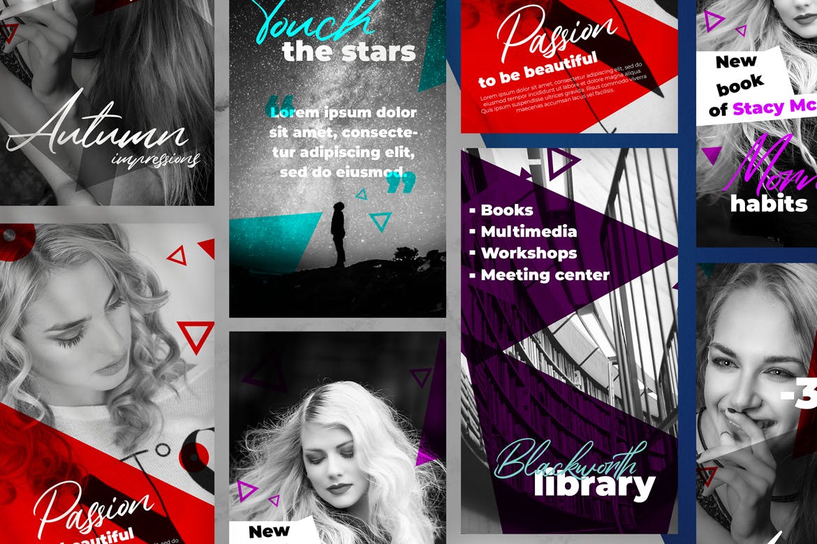 多用途社交品牌营销Instagram广告设计素材 Instagram Stories Universal Banners Pack插图(3)