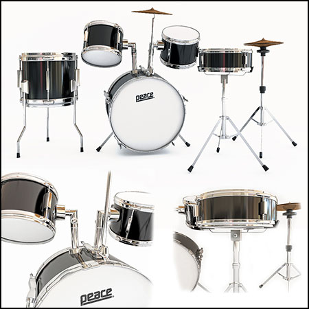 儿童架子鼓素材之家精选3D模型