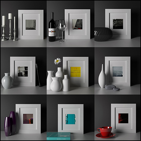 9款艺术画框摆件装饰品素材之家精选3D模型