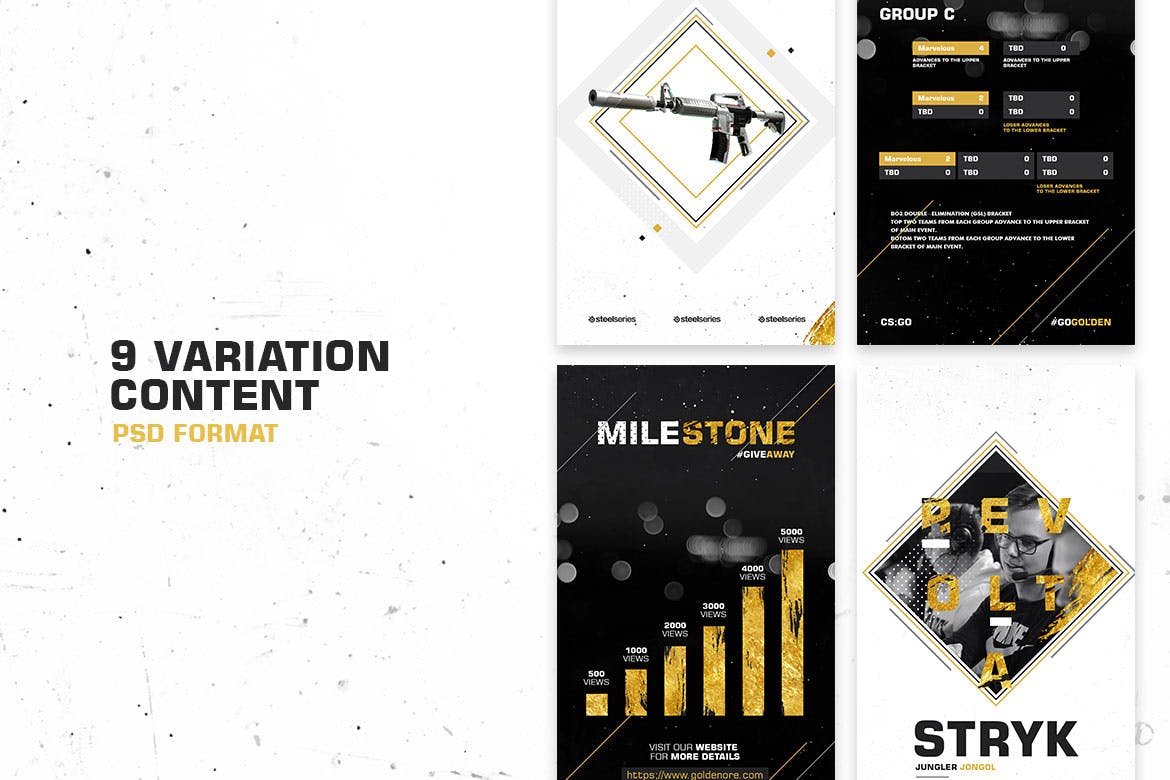 电子竞技宣传推广社交媒体设计模板素材库精选 E – Sports Social Media Template插图(4)