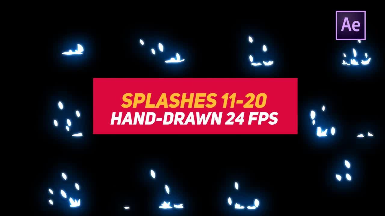 酷炫的彩色液体飞溅电视节目素材库精选AE模板