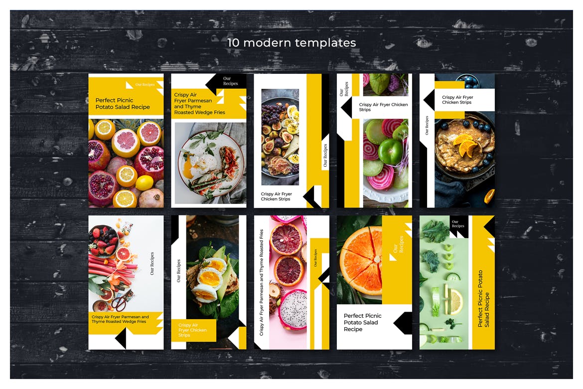 美食博客Instagram社交媒体设计素材 Instagram Stories Kit (Vol.28)插图(1)