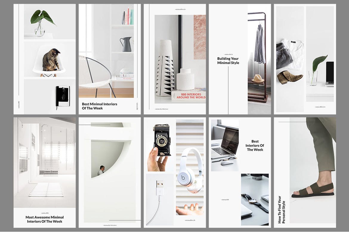 50款极简主义设计风格Instagram品牌故事设计模板素材库精选 Belgrade 50 Minimal Instagram Stories插图(8)