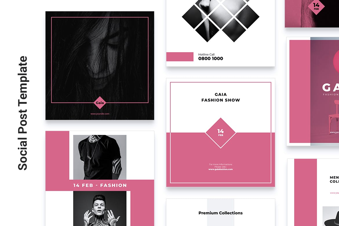 时装店/时尚品牌Instagram&Facebook文章贴图设计模板素材库精选 GAIA Fashion Store Instagram & Facebook Post插图(2)