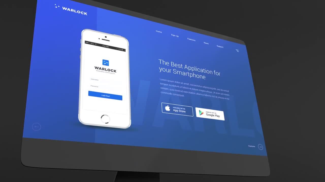 电脑屏幕产品演示特效视频素材库精选AE模板
