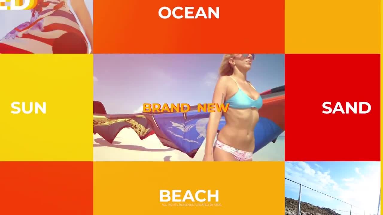 活力动态夏天幻灯片动画开场素材库精选PR模板