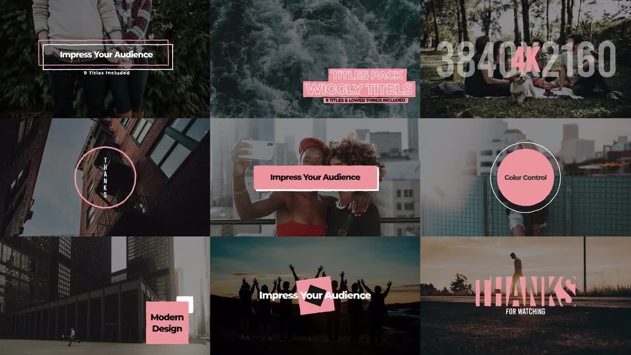 9个外观平滑的全屏摇摆标题素材库精选AE模板