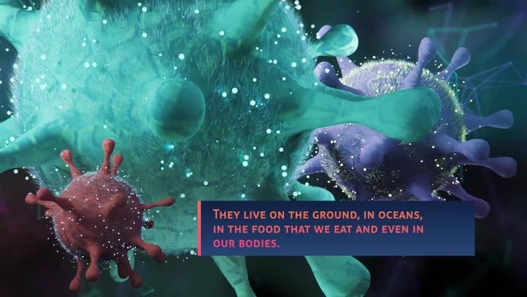 细菌一种深色且动态动画的素材库精选AE模板