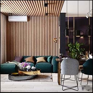 客厅和厨房全套室内场景素材之家精选3D模型