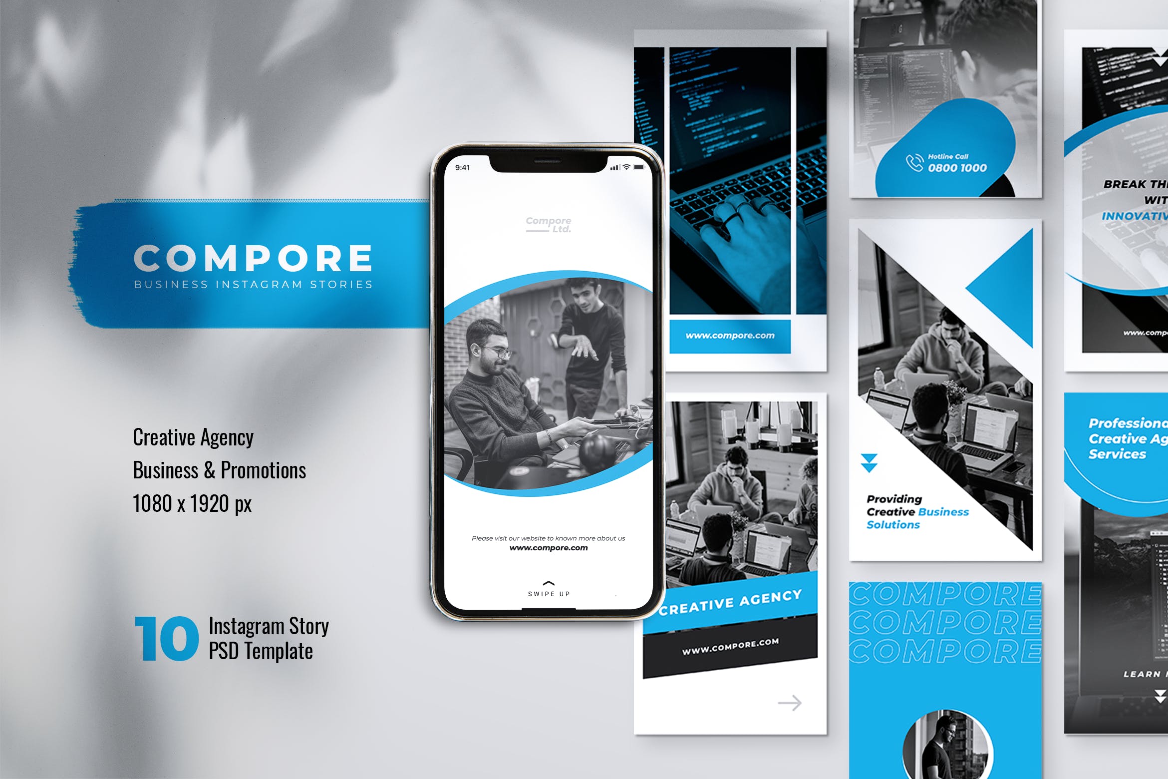 数字营销Instagram品牌故事设计素材 COMPORE Digital Marketing Instagram Stories插图