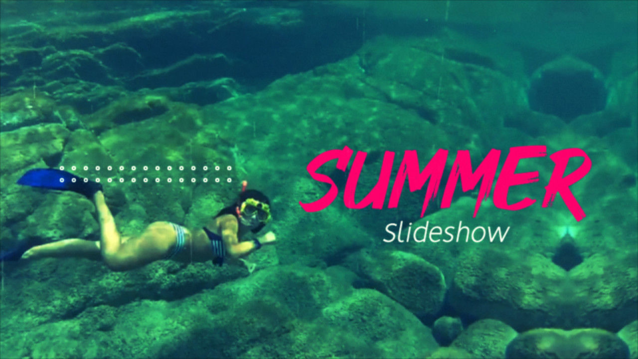 平滑过渡效果夏季风格AE幻灯片模板