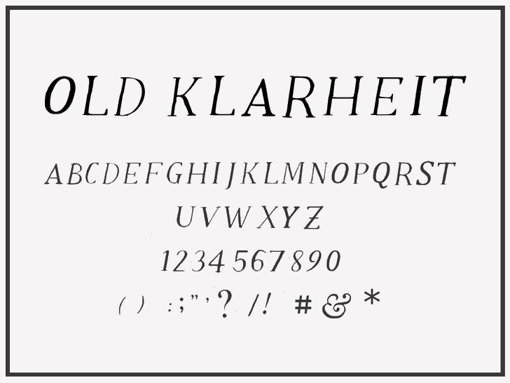 Old Klarheit font插图 Old Klarheit font插图