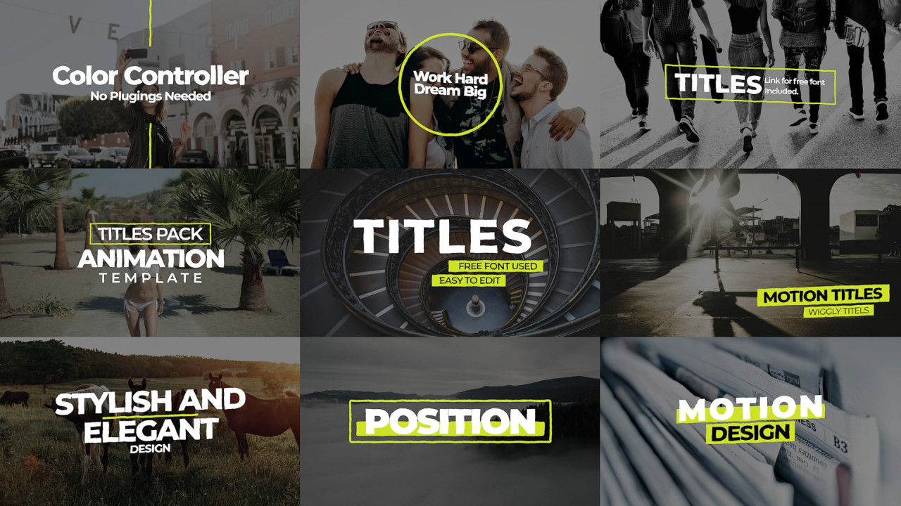 9个摇摆标题动画素材库精选AE模板