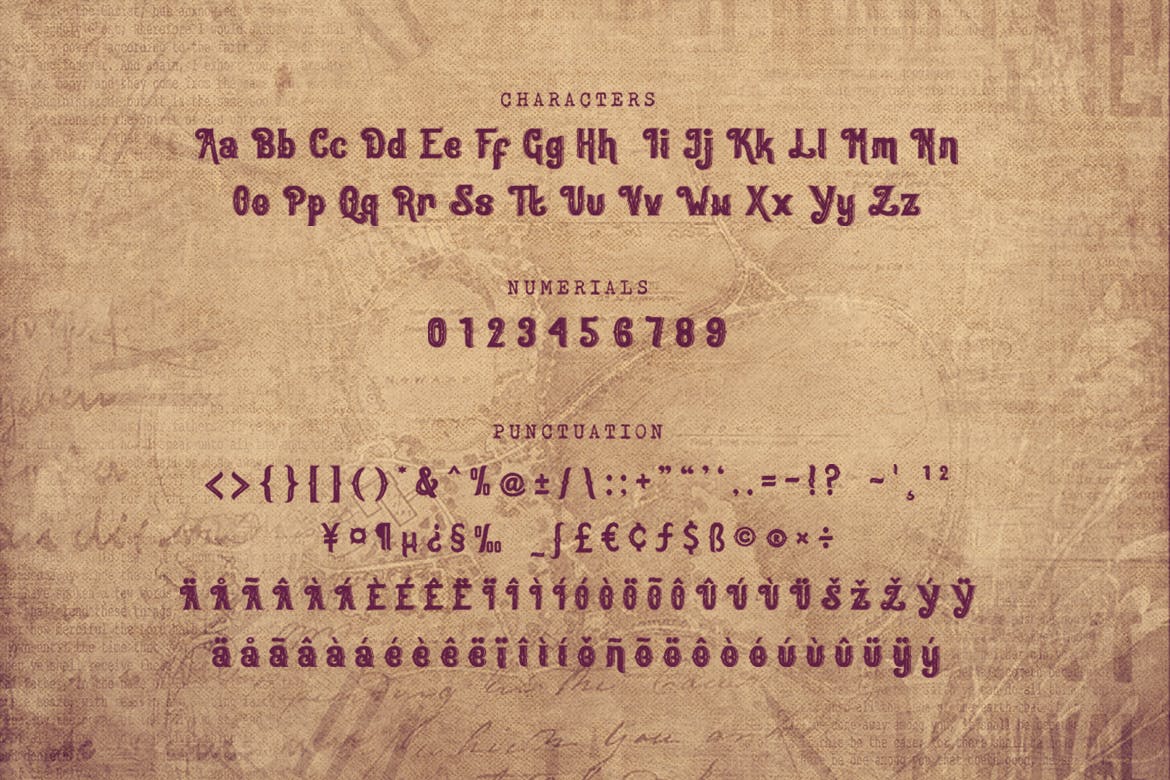 复古印刷排版风格英文衬线字体素材库精选 Oracle – Authentic Vintage Inline Font插图(1)