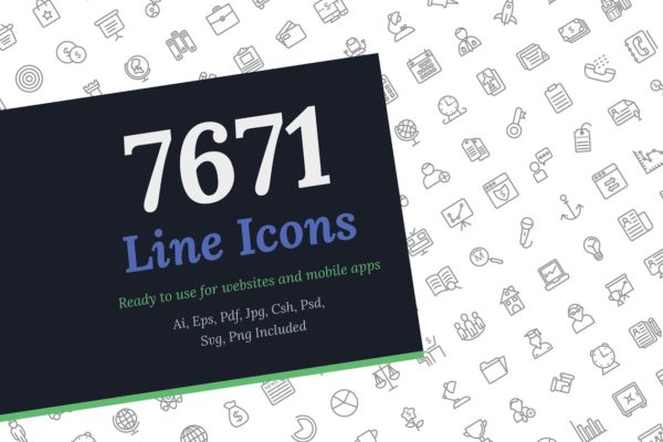 7671枚线条图标合集 7671 Line Icons