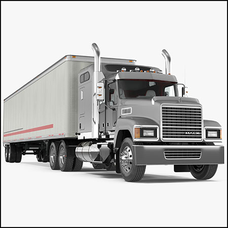 拖车卡车 Mack CHU613 卡车索具 素材之家精选3D模型