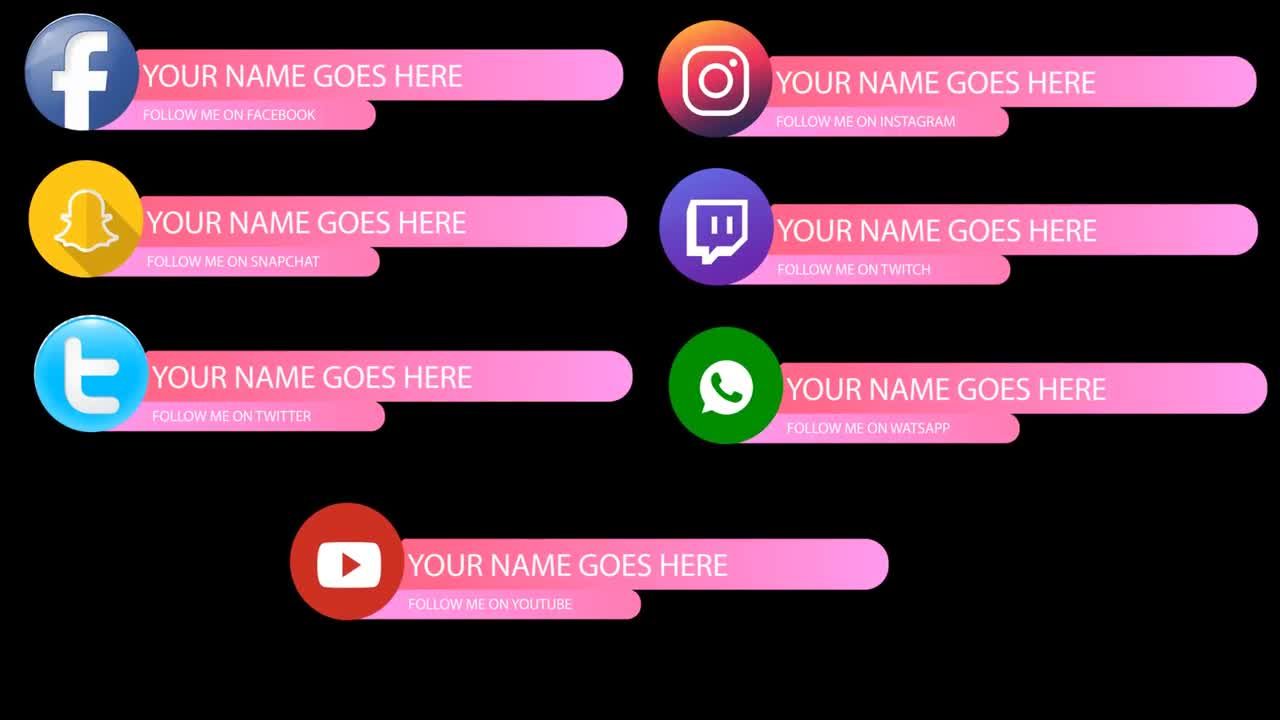 粉红色渐变下三分之一标题文字动画素材库精选AE模板