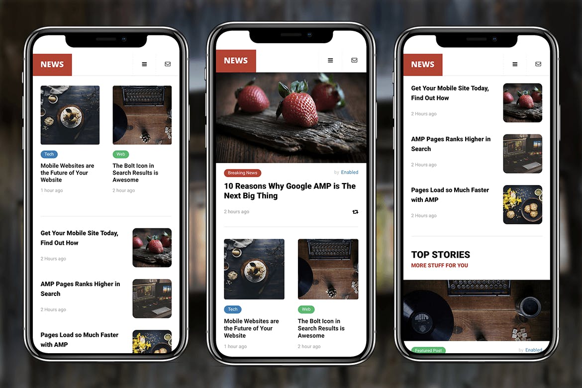 新闻资讯网站谷歌AMP模板素材库精选 AMP News Mobile | Google AMP Mobile News Template插图(3)