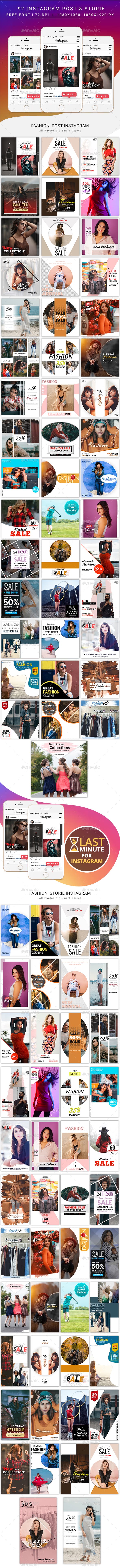 时尚Instagram社交媒体业务广告帖子故事模板素材库精选插图