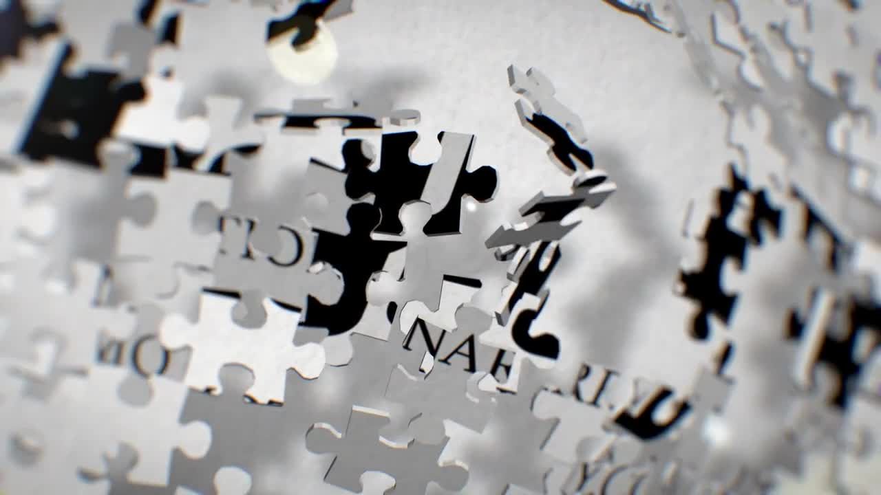 精彩的3D拼图徽标显示素材库精选AE模板